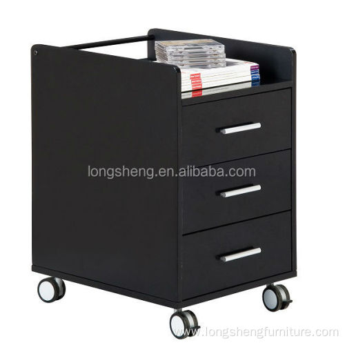 3 drawers wooden Storage Cabinets With Wheels